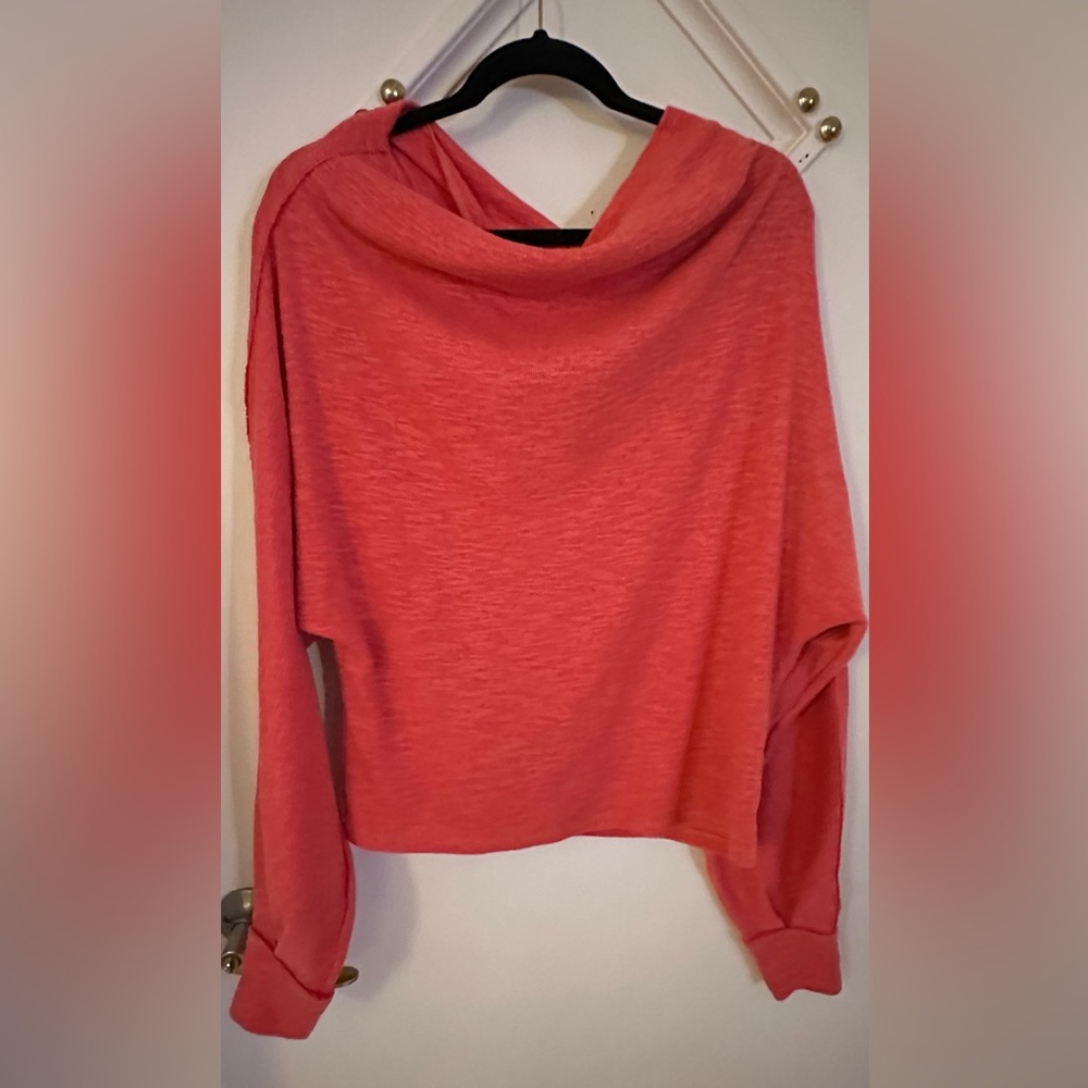 We The Free Coral Cowl Neck Sweater